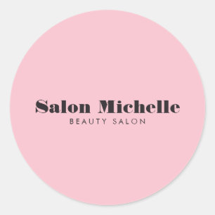 Chic Minimalistisch Pink Runder Aufkleber
