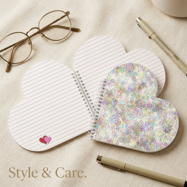 Chic Minimalistisch: Schwarz & Weiß Notizbuch (Chic Minimalist Black & White Floral Notebook)