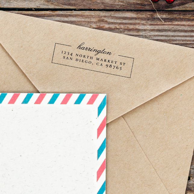 Chic Minimalistisch Script Serif Family Rücksendea Gummistempel (Von Creator hochgeladen)