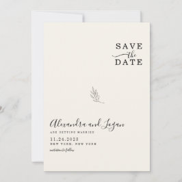 Chic Minimalistisch Signature Script Elfenbeincode Save The Date