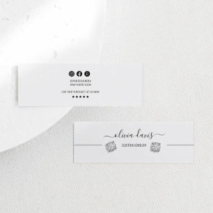 Chic Minimalistisch Social Media Earring Card Mini Visitenkarte