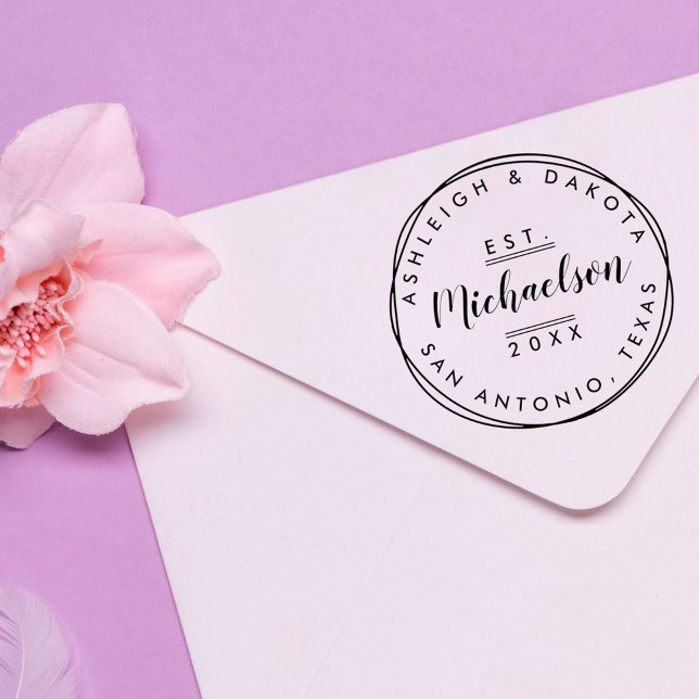 Chic Minimalistisch Typografie & Script Wedding Gummistempel (Von Creator hochgeladen)