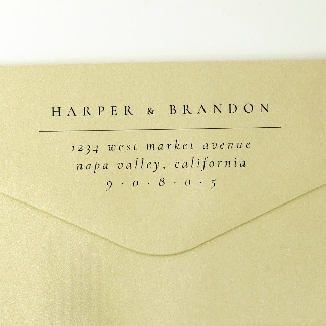 Chic Minimalistisch Typografy Wedding Rücksendeadr Permastempel (Von Creator hochgeladen)