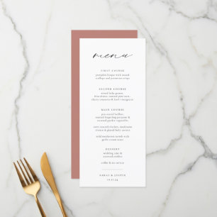 Chic Minimalistisch Wedding Menu Menükarte