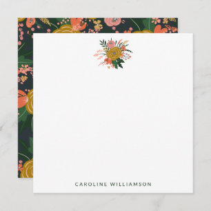 Chic Minimalistisch Yellow Navy Blume Personalisie Mitteilungskarte