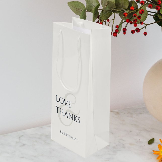 Chic Minimalistische Liebe & Danke Geschenktüte Für Weinflaschen (Von Creator hochgeladen)