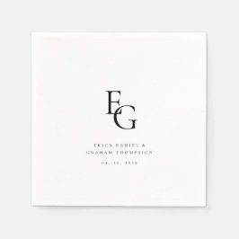Chic-minimalistische Monogramm-Hochzeit Serviette