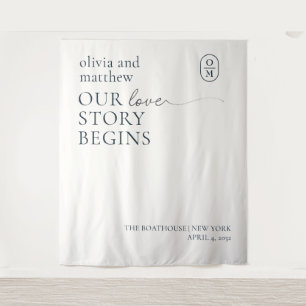 Chic-minimalistische Monogramm-Hochzeit  Wandteppich