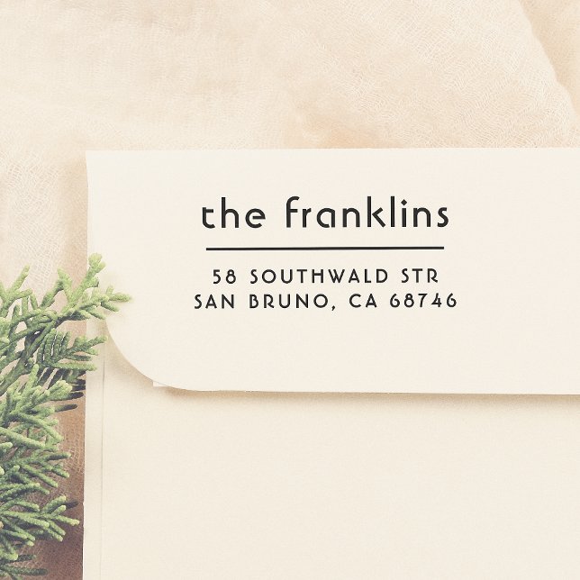 Chic Minimalistische Personalisierte Adresse Gummistempel (Von Creator hochgeladen)