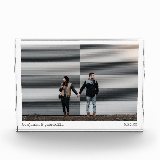 Chic Minimalistische Schreibmaschinenschrift Typog Fotoblock (Vorderseite)