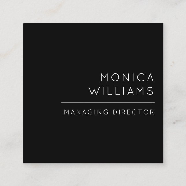 Chic-Minimalistisches berufliches Quadratische Visitenkarte (Vorderseite)