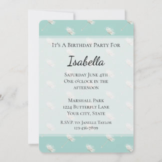 Chic Mint Dandelion Blume Geburtstag Einladung