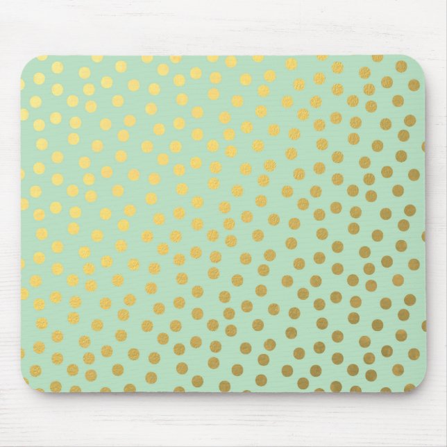 Chic Mint Gold Confetti Dots Mousepad (Vorne)
