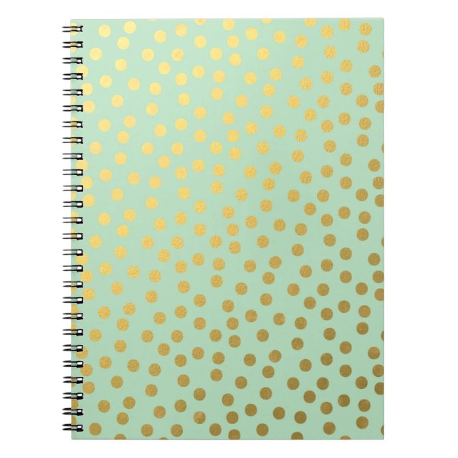 Chic Mint Gold Confetti Dots Notizblock (Vorderseite)