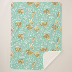 Chic Mint Gold Diamonds Sherpadecke