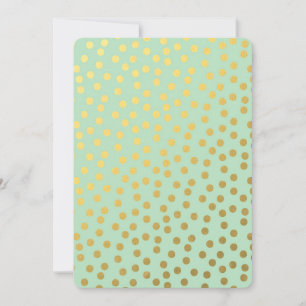 Chic Mint Gold Dots Baby Dusche Einladung