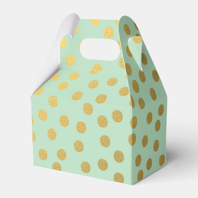 Chic Mint Gold Dots Geschenkschachtel (Vorderseite)