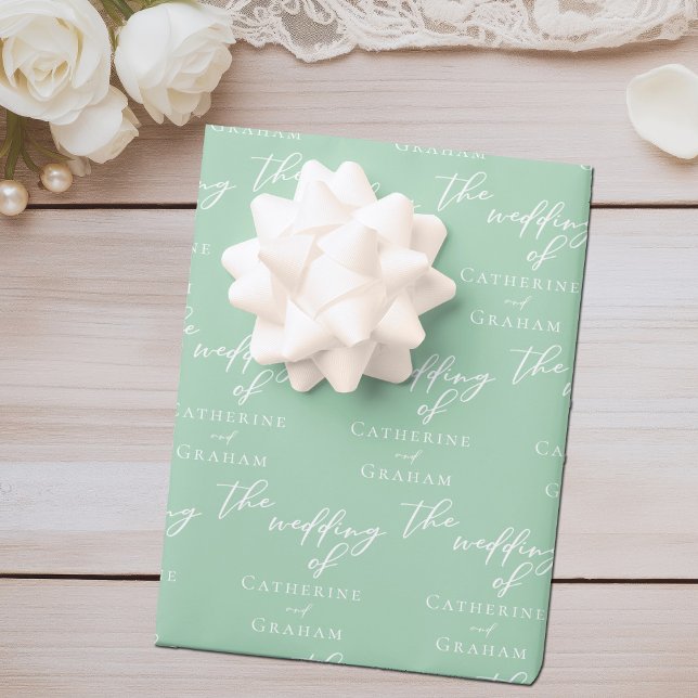 Chic Mint Green Personalisiert Wedding Geschenkpapier Set (Von Creator hochgeladen)