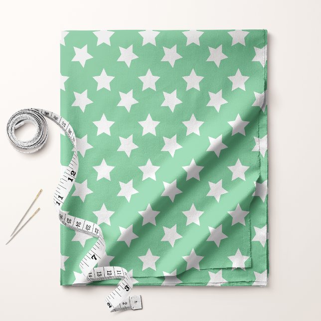 Chic Mint Green Stars Space Muster Stoff (Von Creator hochgeladen)