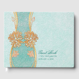 Chic Mint Green und Gold Wedding Guest Book Gästebuch