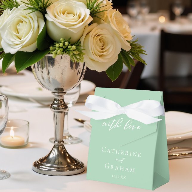 Chic Mint Green White Custom Spring Wedding Geschenkschachtel (Von Creator hochgeladen)