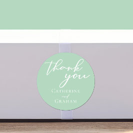 Chic Mint Green White Typografy Custom Wedding Runder Aufkleber