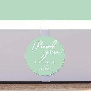 Chic Mint Green White Typografy Custom Wedding Runder Aufkleber