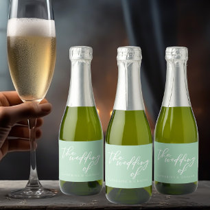 Chic Mint Green White Wedding Personalisiert Mini