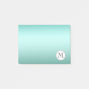 Chic Mint Monogram Post-it Klebezettel
