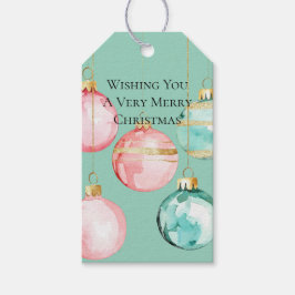 Chic Mint Pink Gold Weihnachtsschmuck Geschenkanhänger