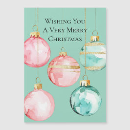 Chic Mint Pink Gold Weihnachtsschmuck Magnetkarte