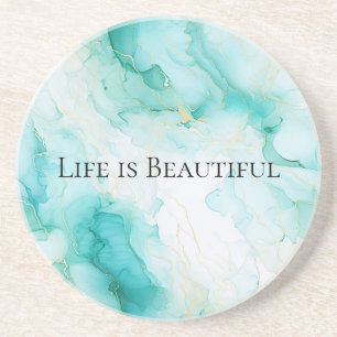 Chic Mint Weiße Goldene Brautparty Getränkeuntersetzer