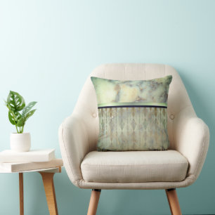 Chic Minty Green Marble Harlequin Kissen