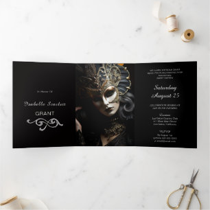 Chic Mis Quince Masquerade Party Einladung