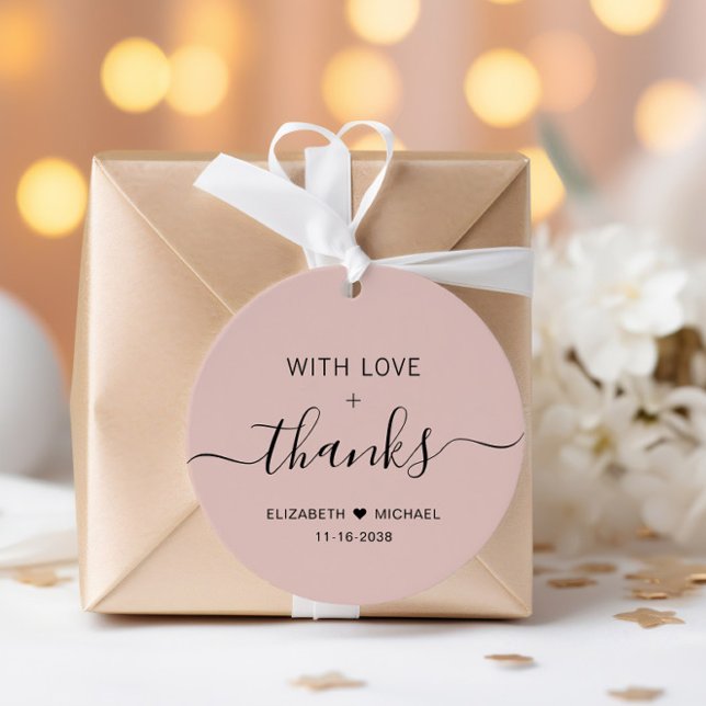 Chic mit Liebe rot pink Hochzeit Danke Geschenkanhänger (Von Creator hochgeladen)