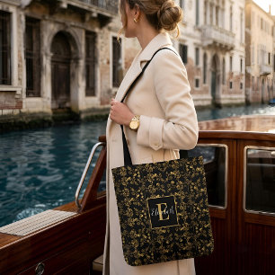 Chic Mit Monogramm Golden Damask wirbeln Muster