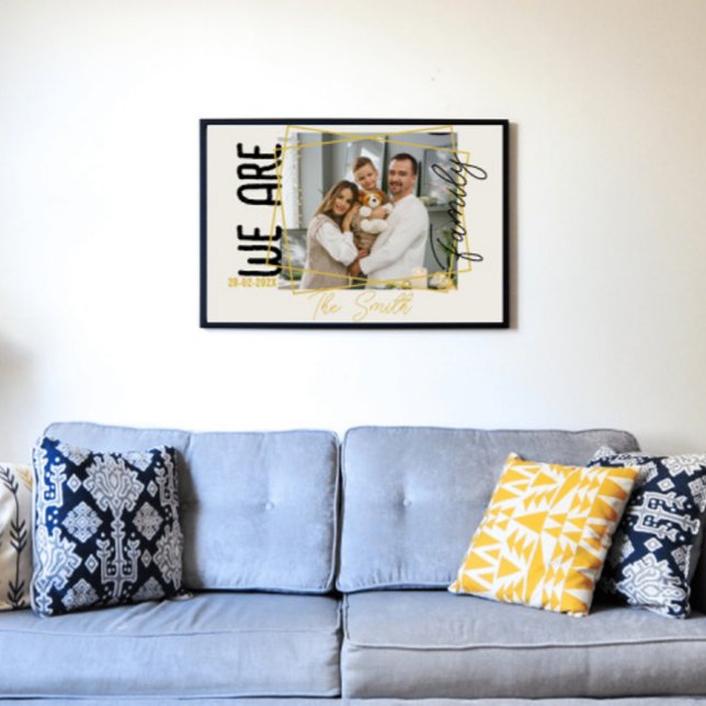 Chic Mit Monogramm Modern Wir sind familiäres Foto Poster (Von Creator hochgeladen)