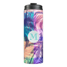 Chic Mit Monogramm Palm Tree Collage