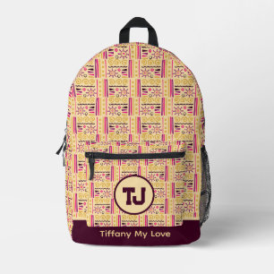 Chic Mit Monogramm Vacation School Backpack Bedruckter Rucksack