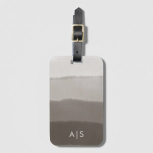 Chic Mit Monogramm Watercolor Davy Grau Ombre Gepäckanhänger