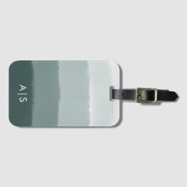 Chic Mit Monogramm Watercolor Limed Spruce Ombre Gepäckanhänger