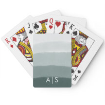 Chic Mit Monogramm Watercolor Limed Spruce Ombre