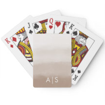 Chic Mit Monogramm Watercolor Mushroom Brown Ombre