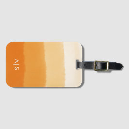 Chic Mit Monogramm Watercolor Pumpkin Orange Ombre Gepäckanhänger