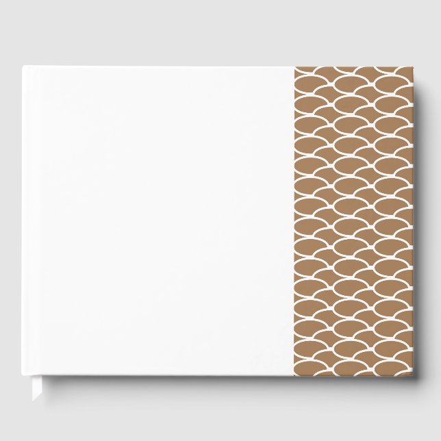 Chic Mocha Brown rechts verstellt gezogene Waves a Gästebuch (Vorderseite)