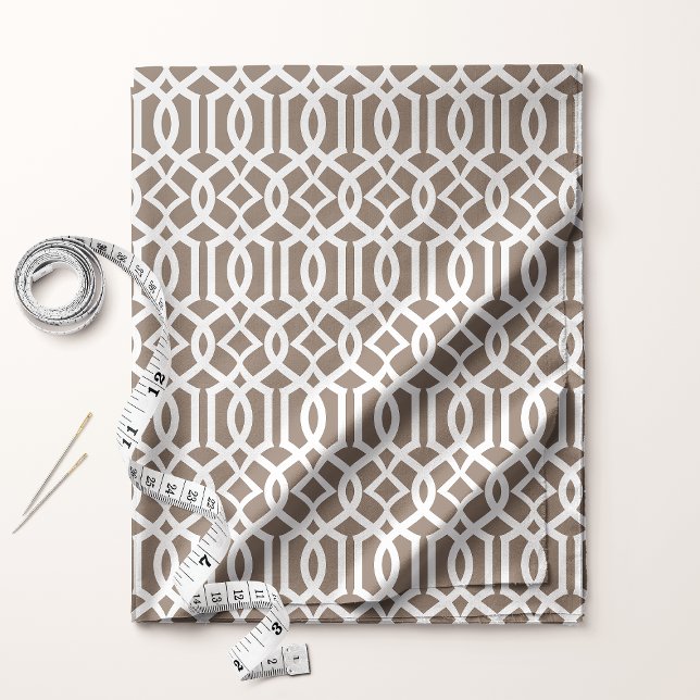 Chic Mocha Brown Trellis Lattice Pattern Stoff (Von Creator hochgeladen)
