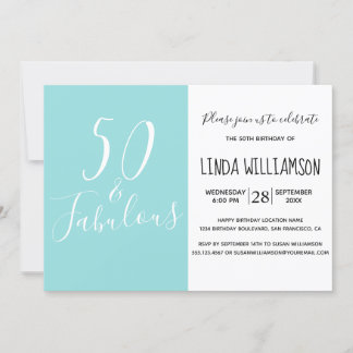 Chic Modern 50 Fabulous Hot Pink 50. Geburtstag Einladung
