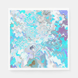Chic Modern Aqua Blue Luncheon Papier Napkins Serviette