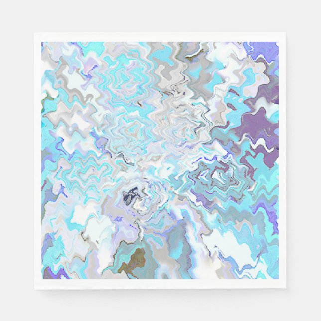 Chic Modern Aqua Blue Luncheon Papier Napkins Serviette (Vorderseite)