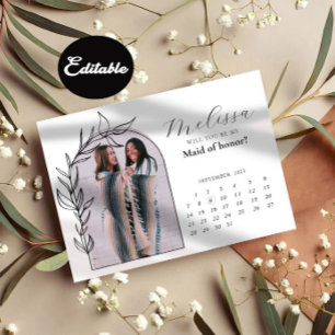 Chic Modern Arch Bridesmaid Vorschlag Card Einladung